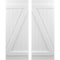 Ekena Millwork Americraft 6-Board (2 Batten) Wood Joined Board-n-Batten Shutters w/ Z-Bar, ARW102BB621X77WHH, PR ARW102BB621X77WHH - alternate 1